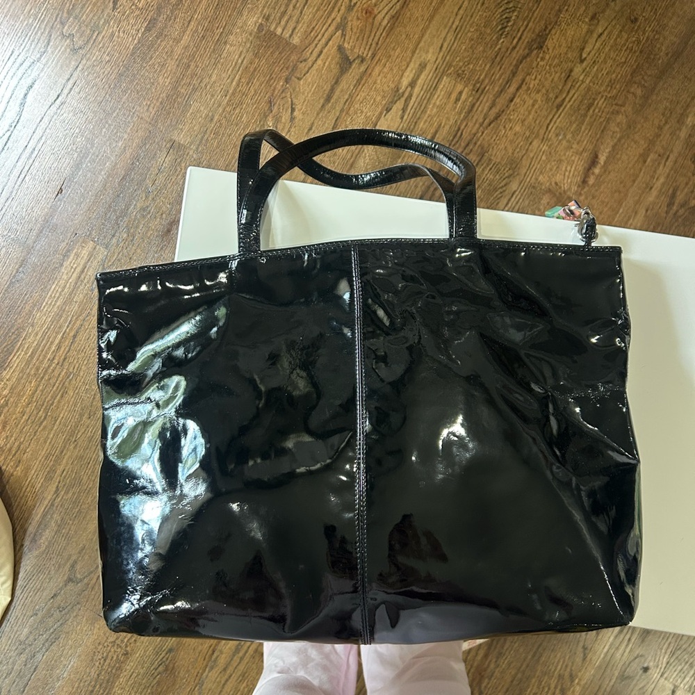 Bottega Veneta Black Patent Leather Tote
